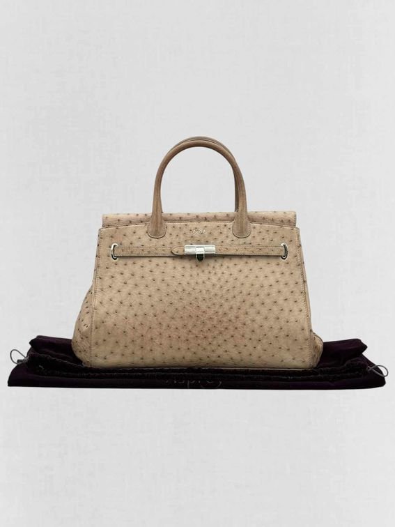 Pre - loved ASPREY 1781 Taupe Top Handle at Reems Closet