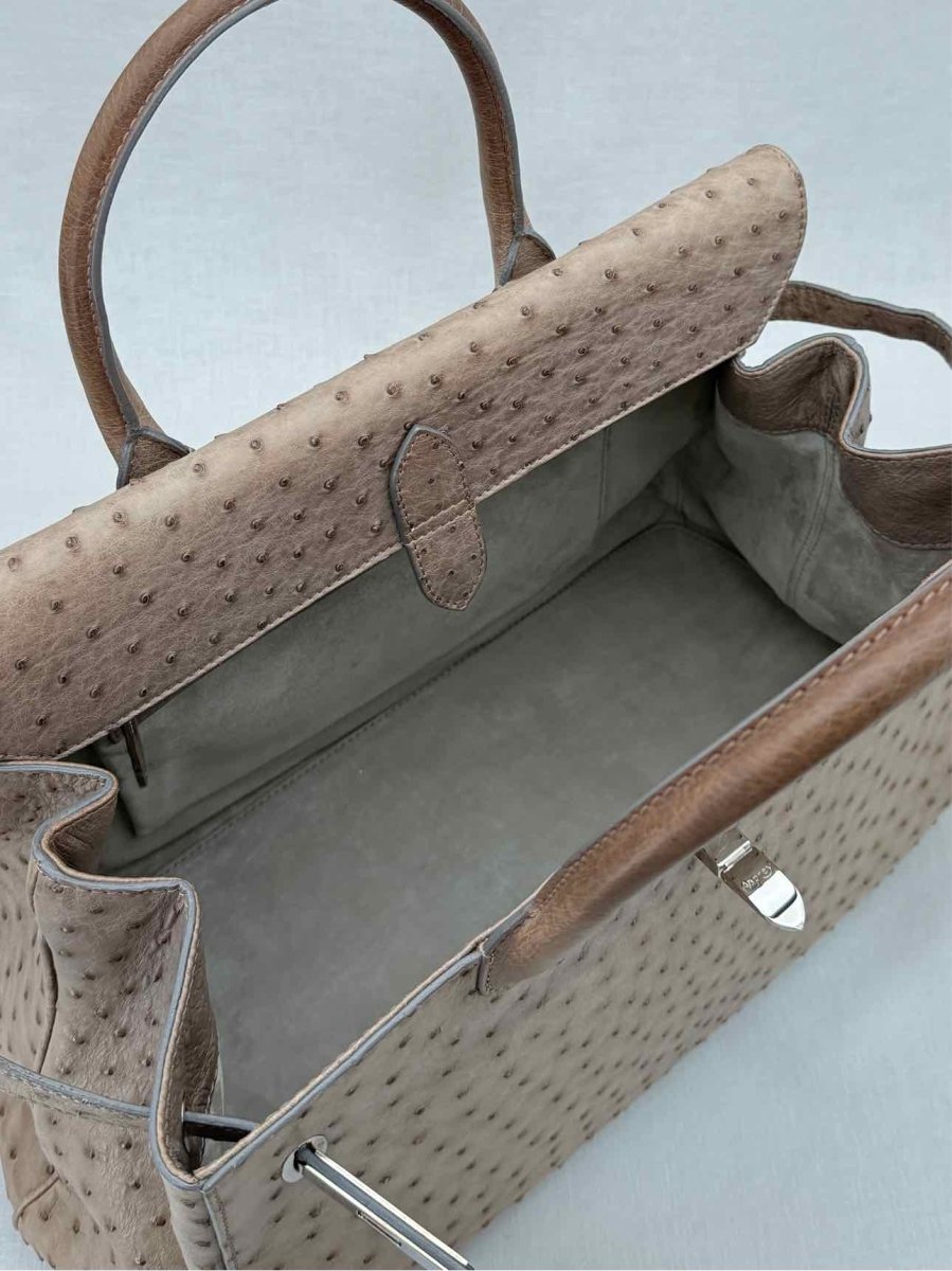 Pre - loved ASPREY 1781 Taupe Top Handle at Reems Closet