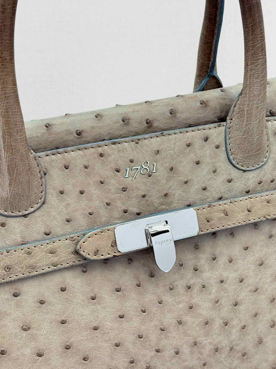 Pre - loved ASPREY 1781 Taupe Top Handle at Reems Closet