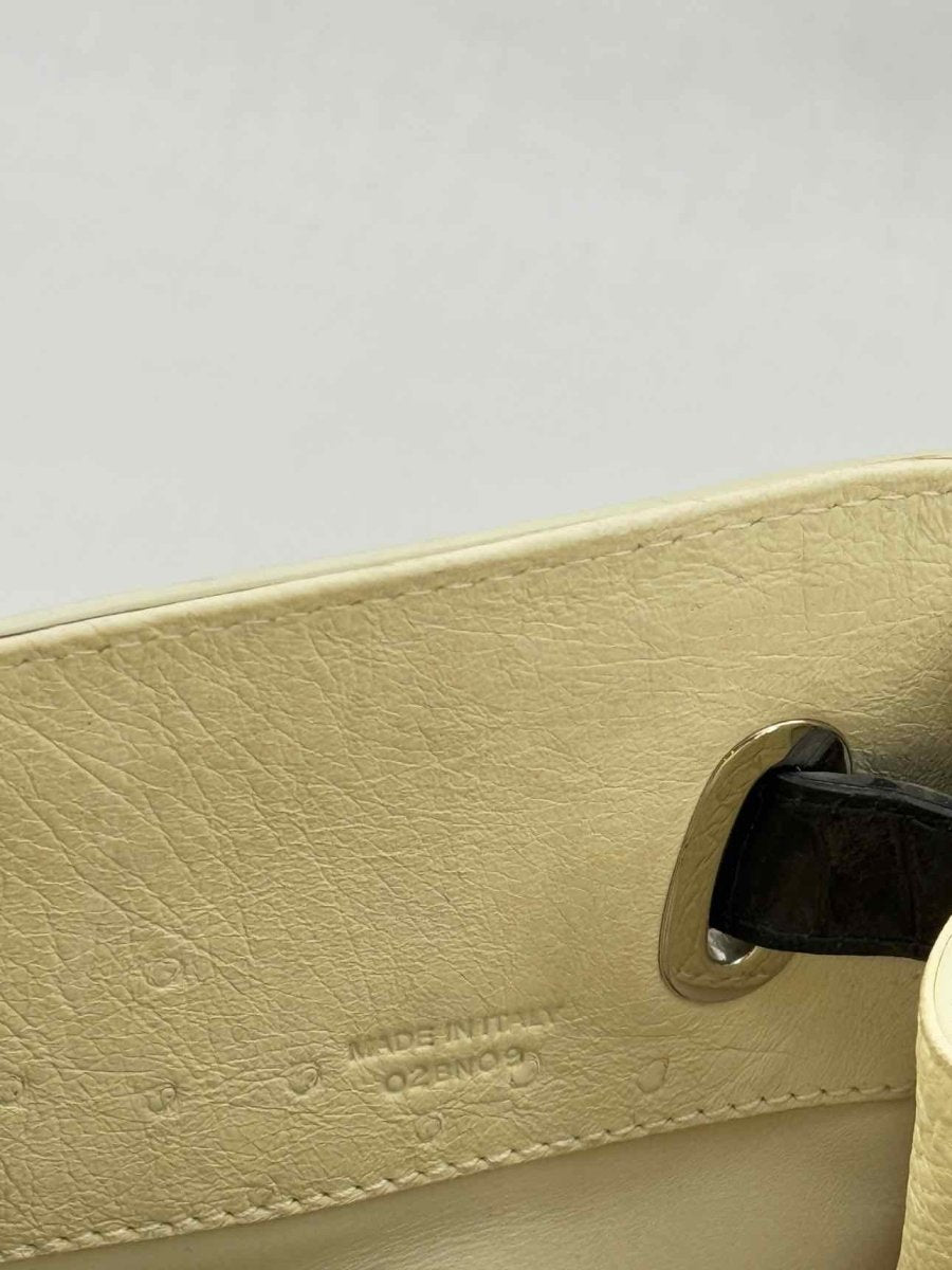 Pre - loved ASPREY Darcy Cream & Black Top Handle at Reems Closet