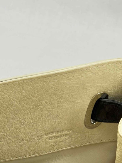 Pre - loved ASPREY Darcy Cream & Black Top Handle at Reems Closet