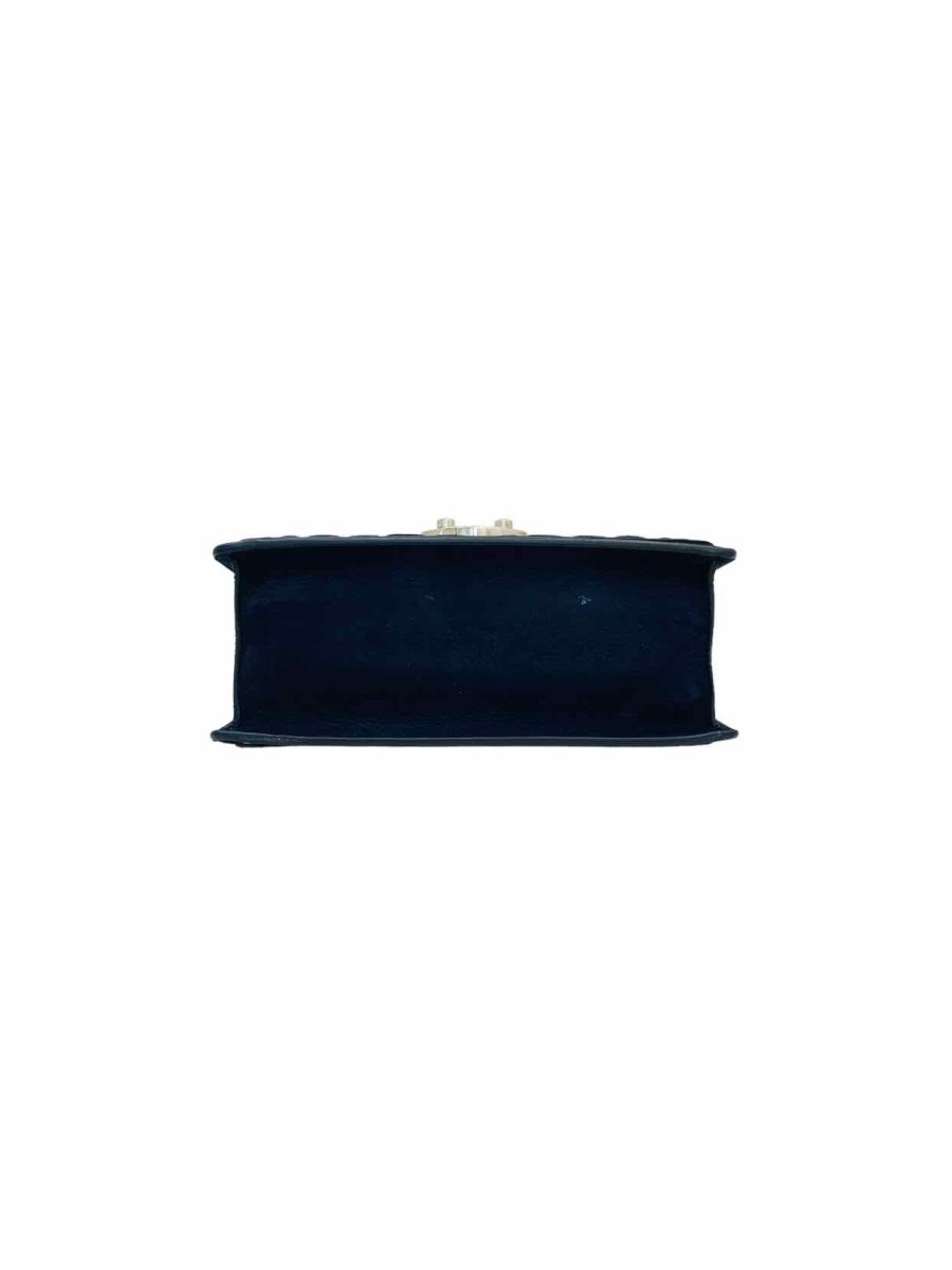 Pre - loved ASPREY Suede Navy Blue Quilted Top Handle at Reems Closet