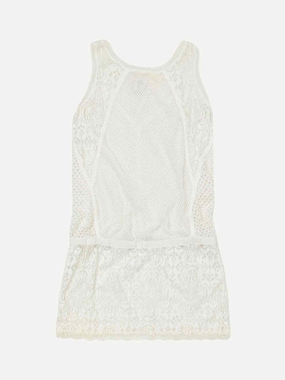 Pre - loved ATHE' VANESSA BRUNO Crochet White Beach Dress at Reems Closet