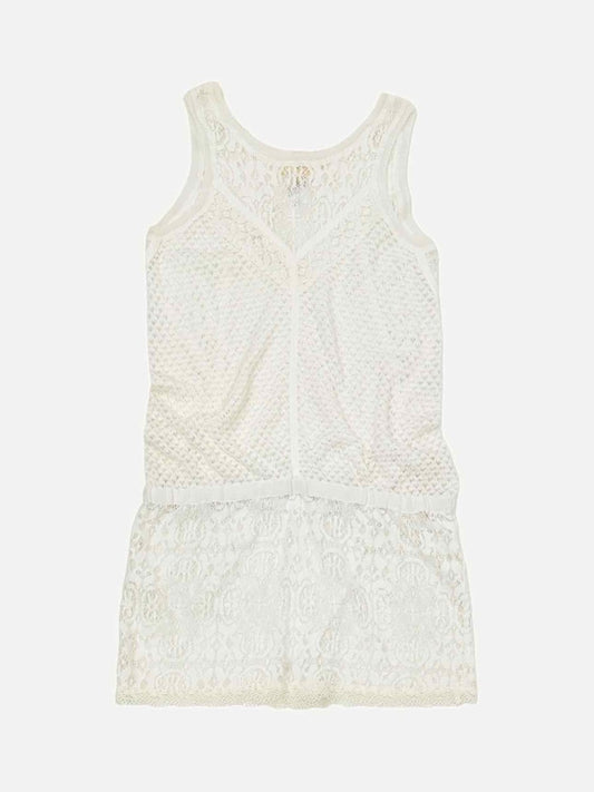 Pre - loved ATHE' VANESSA BRUNO Crochet White Beach Dress at Reems Closet