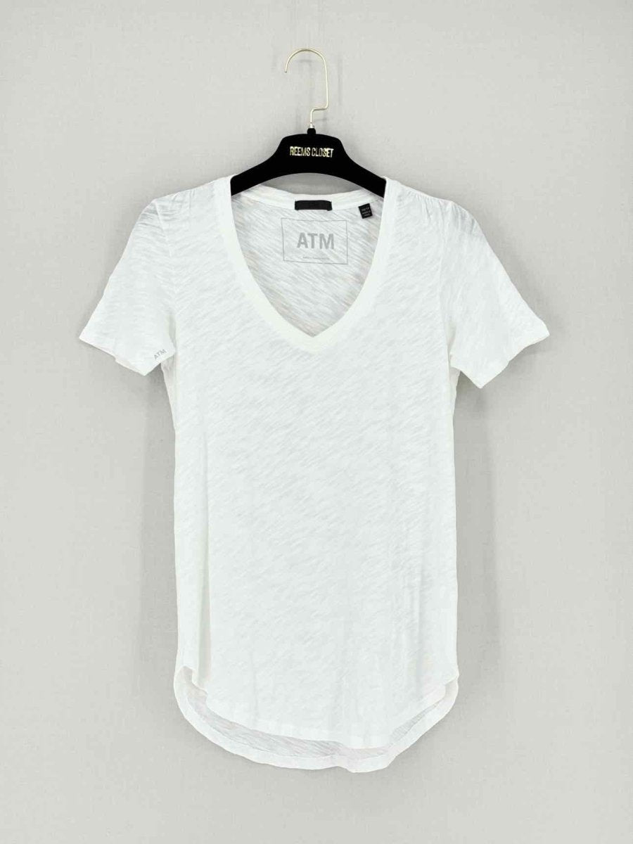 Pre - loved ATM V Neck White Size XSmall T-shirt at Reems Closet