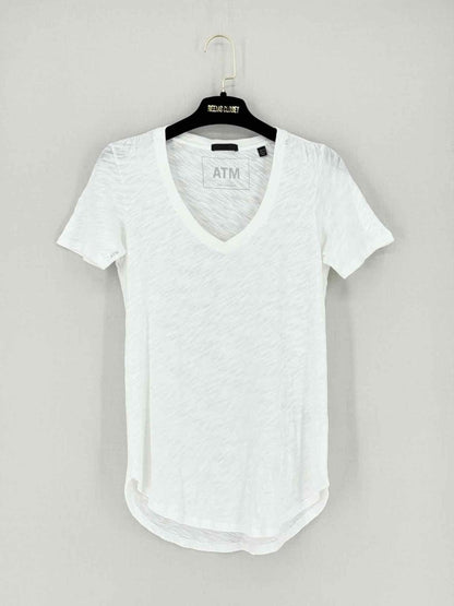 Pre - loved ATM V Neck White Size XSmall T-shirt at Reems Closet