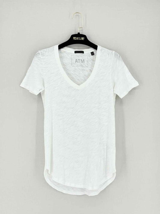Pre - loved ATM V Neck White Size XSmall T-shirt at Reems Closet