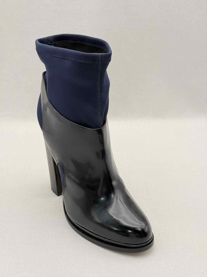 Pre-loved ATOS LOMBARDINI Black & Blue Size EU 40 Ankle Boots at Reems Closet