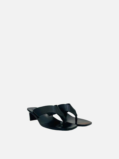 Pre - loved ATP ATELIER Black Thong Mules at Reems Closet