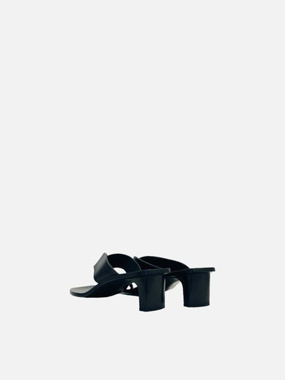 Pre - loved ATP ATELIER Black Thong Mules at Reems Closet