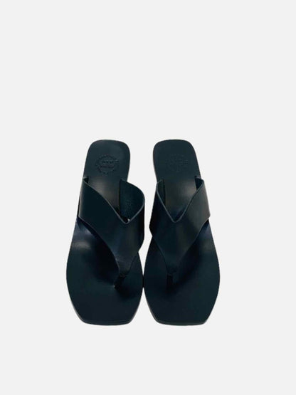 Pre - loved ATP ATELIER Black Thong Mules at Reems Closet