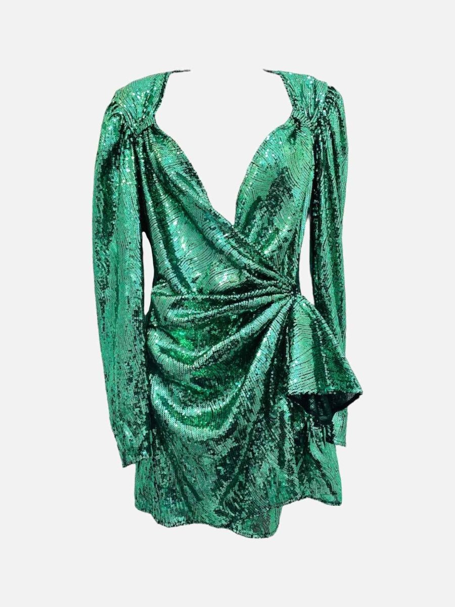 Pre - loved ATTICO Green Sequin Top at Reems Closet