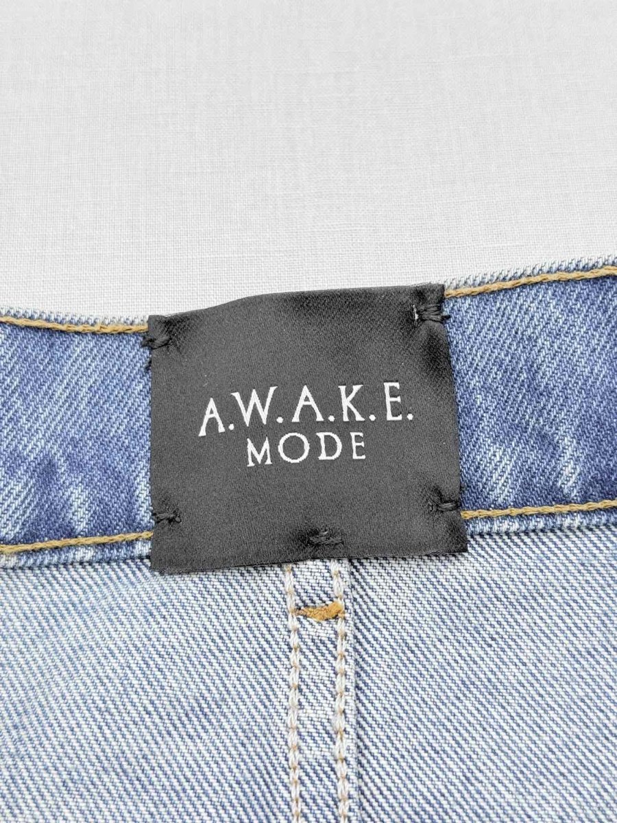 Pre - loved A.W.A.K.E MODE Mirror Effect Blue Size US 2 Long Skirt at Reems Closet