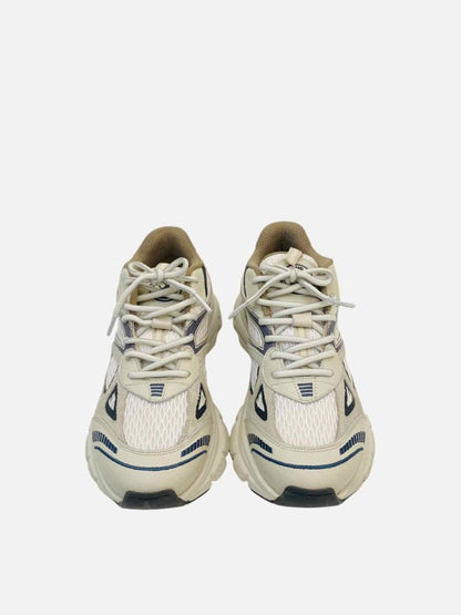 Pre - loved AXEL ARIGATO Marathon Runner White & Navy Blue Sneakers at Reems Closet