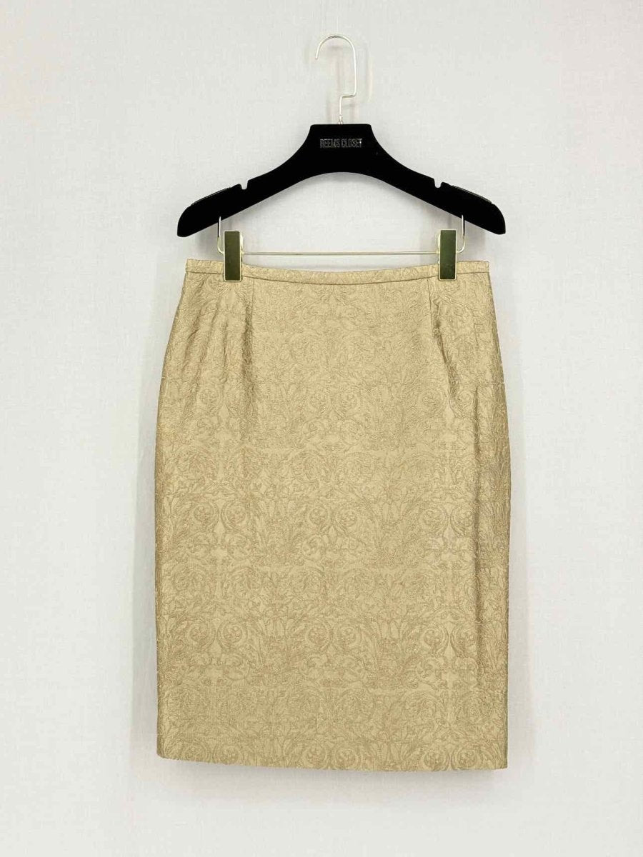 Pre-loved BADGLEY MISCHKA Gold Jacquard Size US 6/8 Outfit Set at Reems Closet
