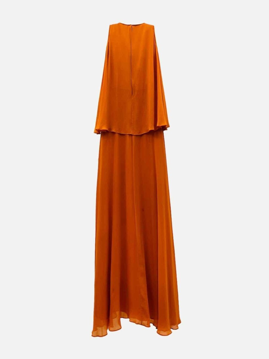 Pre - loved BADGLEY MISCHKA Layered Orange Size US 0 Long Dress at Reems Closet