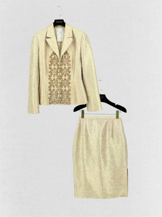 Pre-loved BADGLEY MISCHKA Metallic Gold Size US 6/8 Outfit Set at Reems Closet