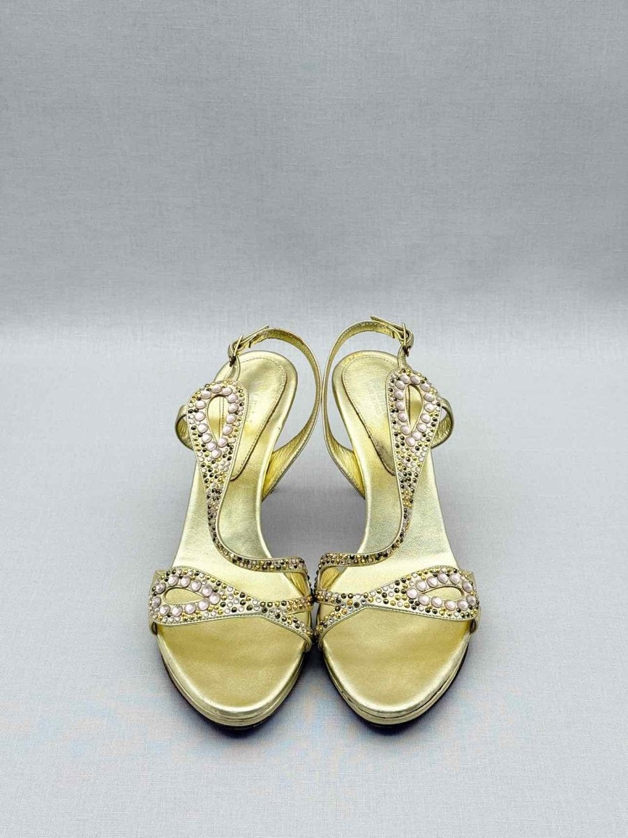 Pre - loved BALDININI Gold Size EU 39 Heeled Sandals at Reems Closet