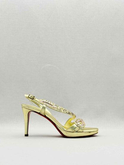 Pre - loved BALDININI Gold Size EU 39 Heeled Sandals at Reems Closet