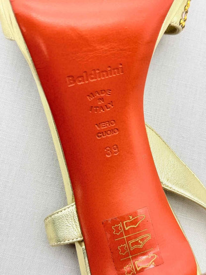Pre - loved BALDININI Gold Size EU 39 Heeled Sandals at Reems Closet