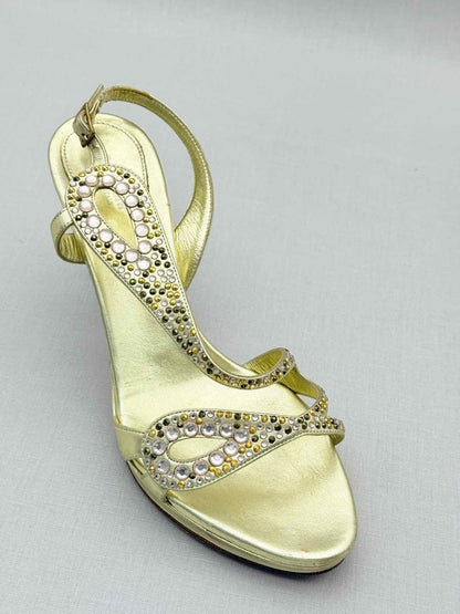 Pre - loved BALDININI Gold Size EU 39 Heeled Sandals at Reems Closet