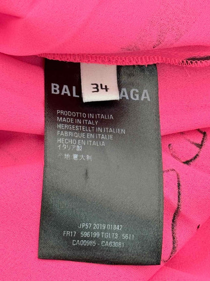 Pre-loved BALENCIAGA 2019 Pink w/ Black Size US 2 Short Dress at Reems Closet