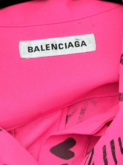 Pre-loved BALENCIAGA 2019 Pink w/ Black Size US 2 Short Dress at Reems Closet