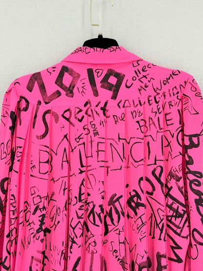 Pre-loved BALENCIAGA 2019 Pink w/ Black Size US 2 Short Dress at Reems Closet