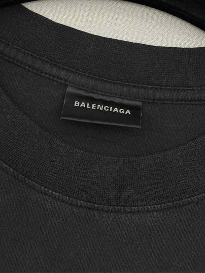 Pre-loved BALENCIAGA BB Stencil Print Black Size Large T-shirt at Reems Closet