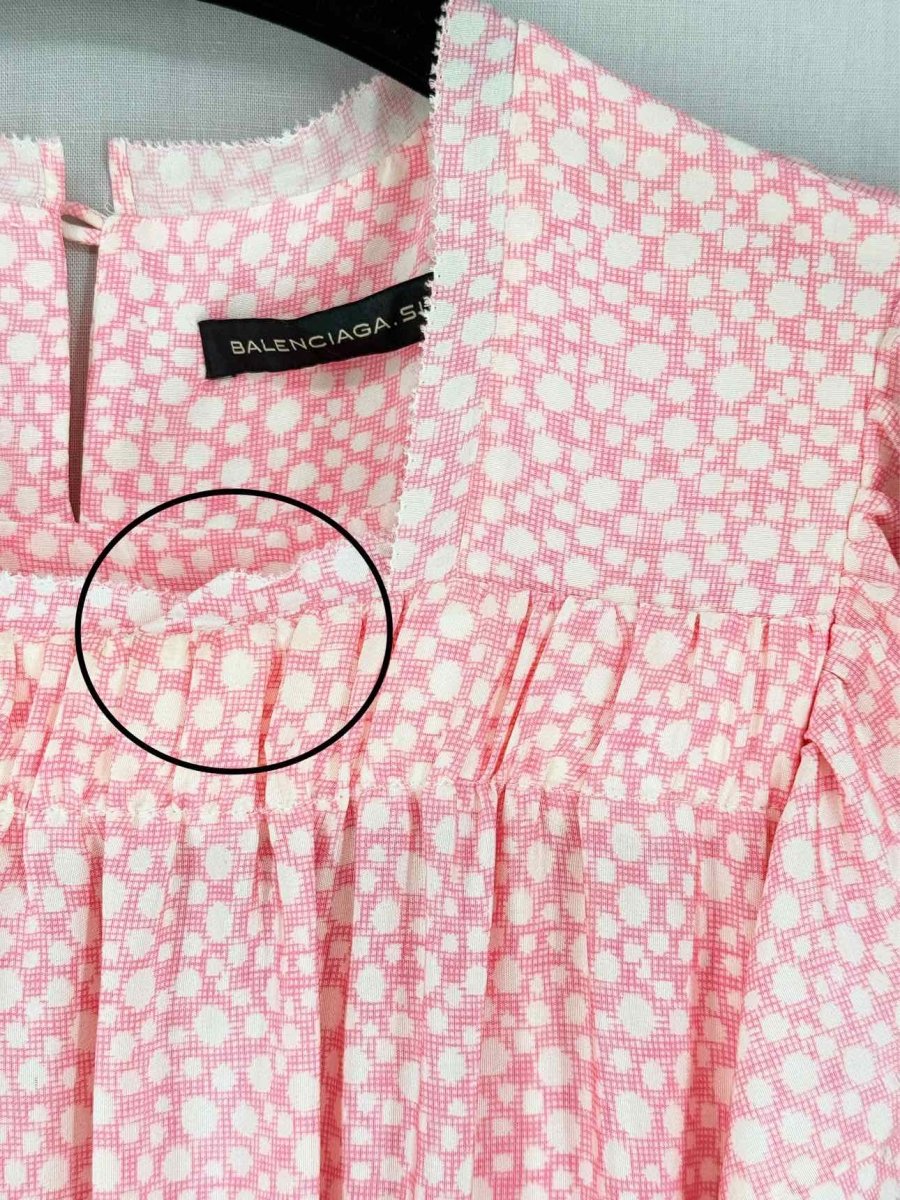 Pre - loved BALENCIAGA Belted Printed Size US 8 Knee Length Dress at Reems Closet