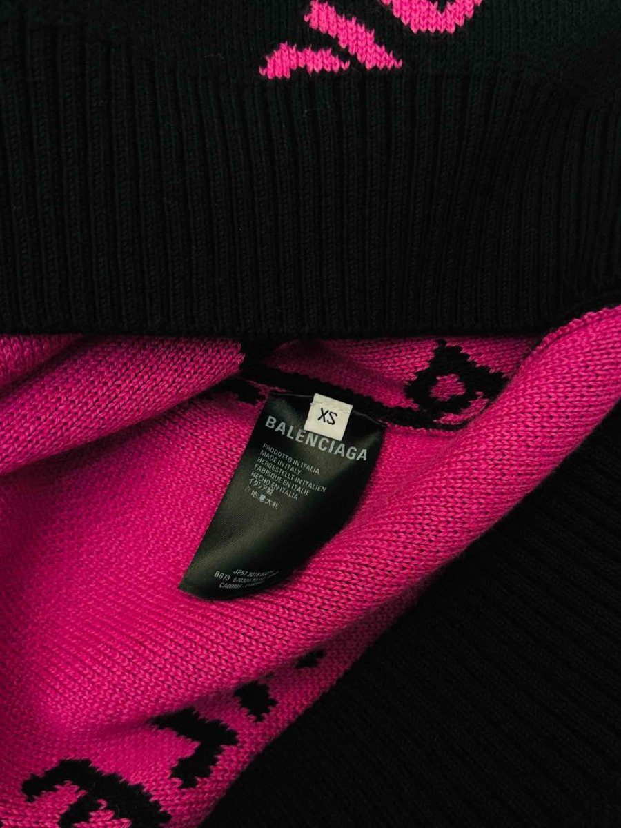 BALENCIAGA Black & Pink Size XSmall Jumper - Reems Closet