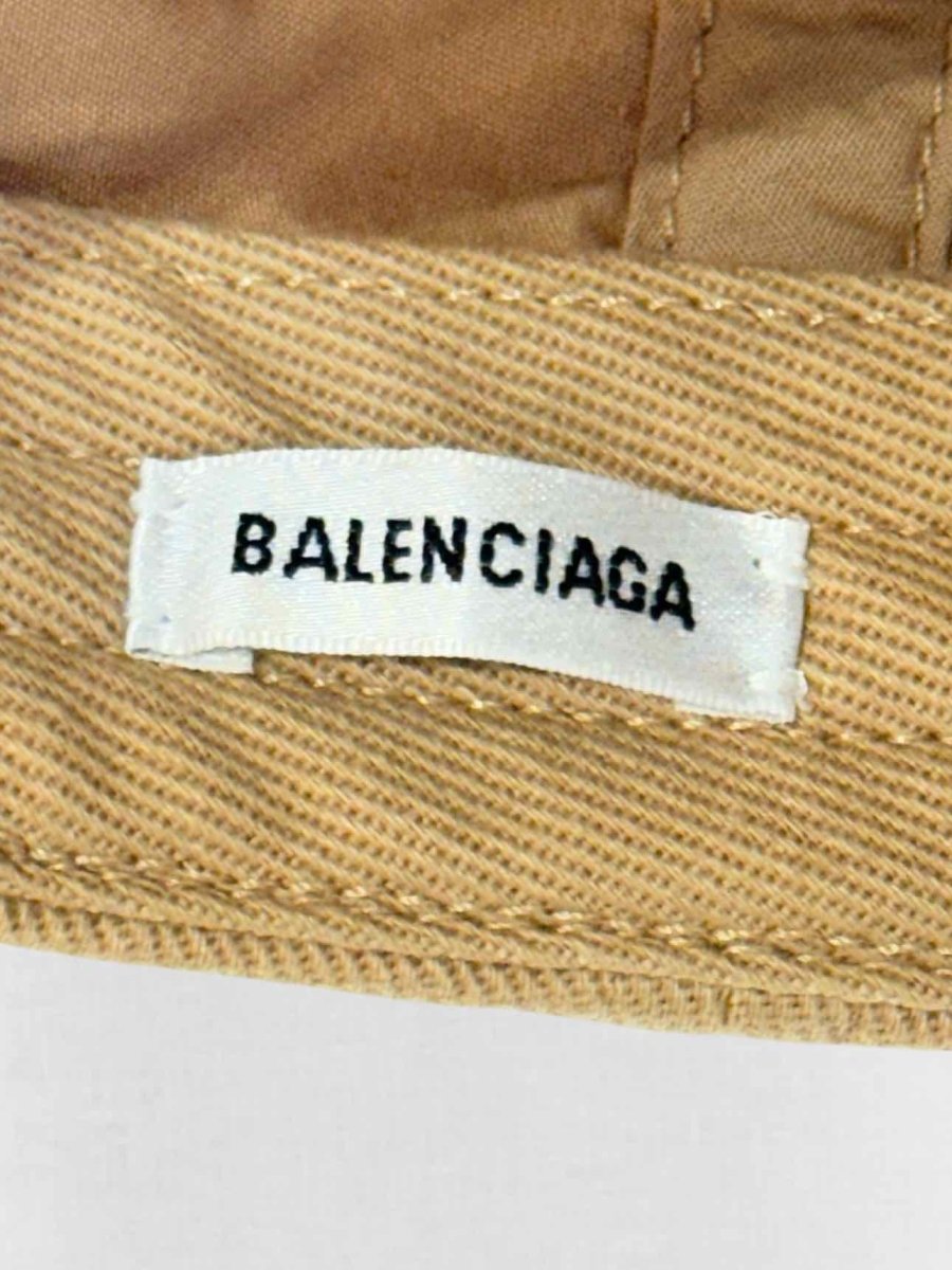 Pre - loved BALENCIAGA Brown Logo Embroidered Cap at Reems Closet
