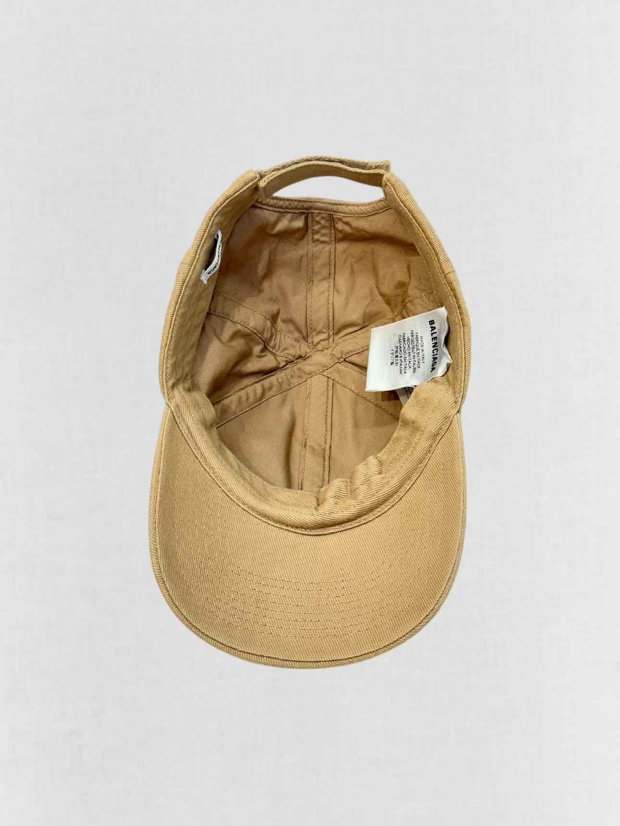 Pre - loved BALENCIAGA Brown Logo Embroidered Cap at Reems Closet