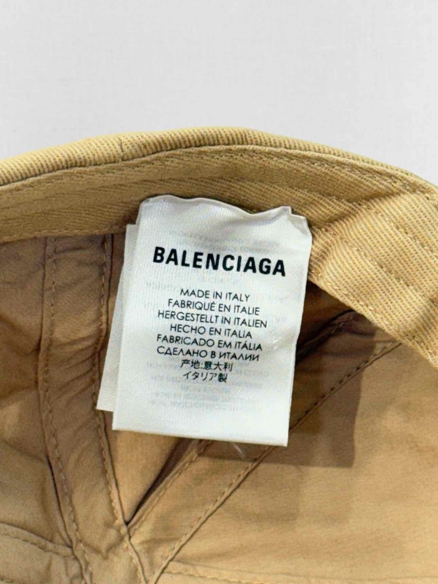 Pre - loved BALENCIAGA Brown Logo Embroidered Cap at Reems Closet