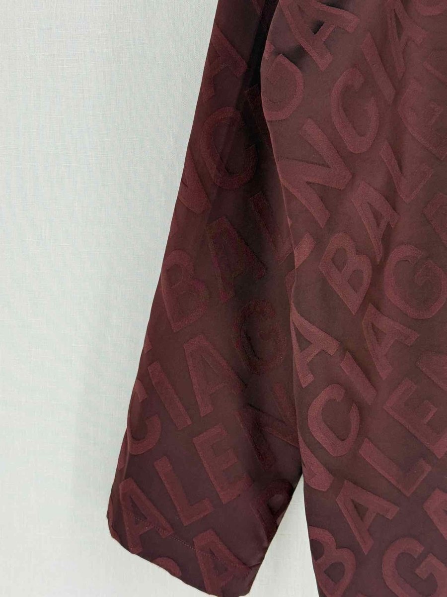 Pre - loved BALENCIAGA Burgundy Jacquard Size US 8 Shirt at Reems Closet