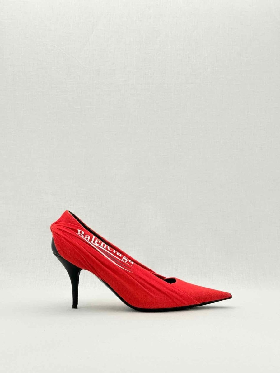 Pre - loved BALENCIAGA Crepe Knife Red Size EU 37.5 Pumps at Reems Closet