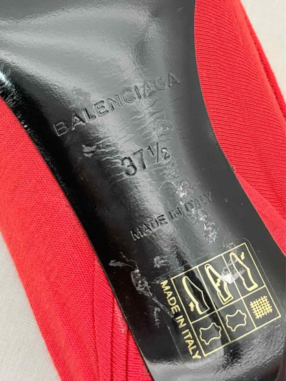 Pre - loved BALENCIAGA Crepe Knife Red Size EU 37.5 Pumps at Reems Closet