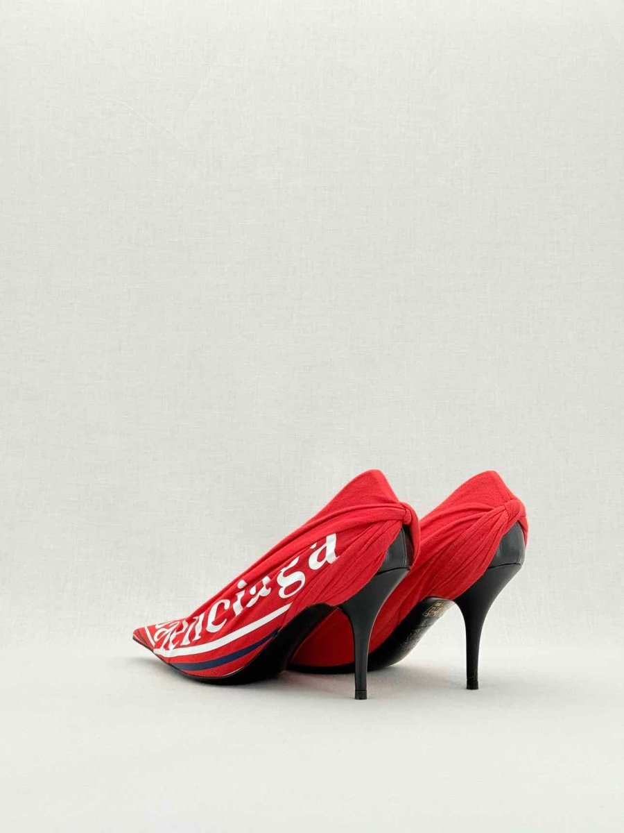 Pre - loved BALENCIAGA Crepe Knife Red Size EU 37.5 Pumps at Reems Closet
