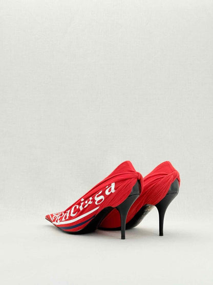 Pre - loved BALENCIAGA Crepe Knife Red Size EU 37.5 Pumps at Reems Closet