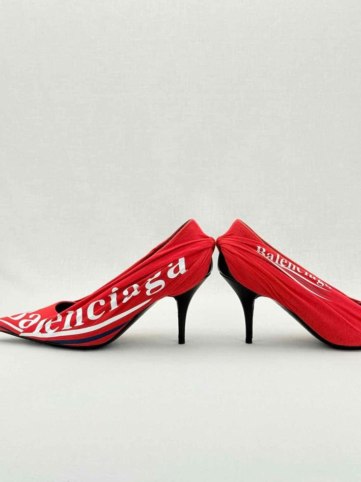 Pre - loved BALENCIAGA Crepe Knife Red Size EU 37.5 Pumps at Reems Closet