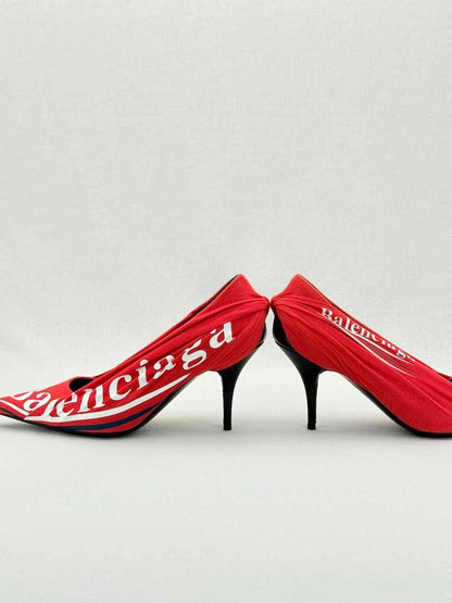 Pre - loved BALENCIAGA Crepe Knife Red Size EU 37.5 Pumps at Reems Closet