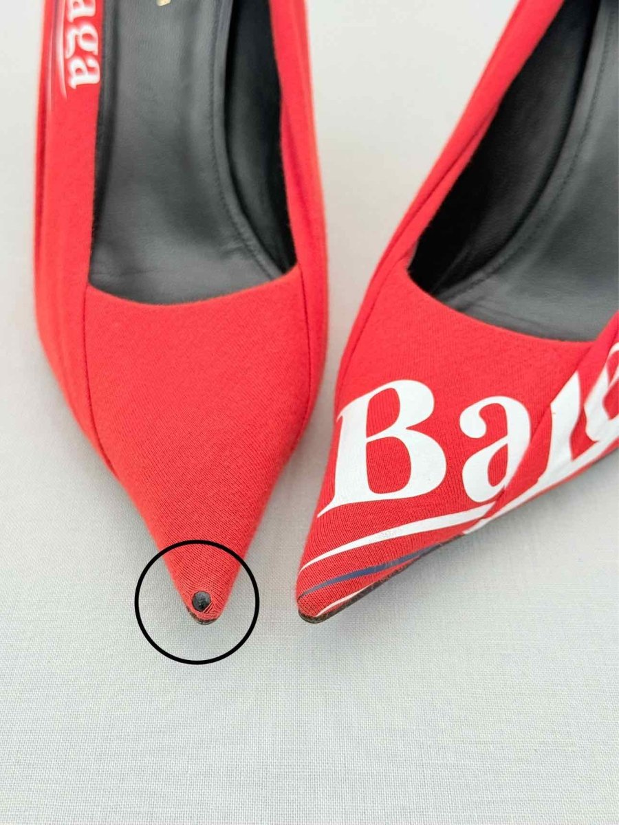 Pre - loved BALENCIAGA Crepe Knife Red Size EU 37.5 Pumps at Reems Closet