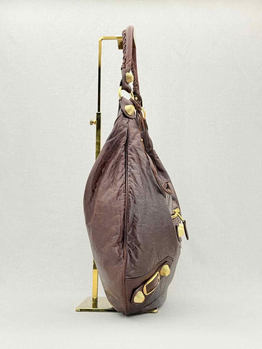Pre - loved BALENCIAGA GGH Brown Hobo bag at Reems Closet