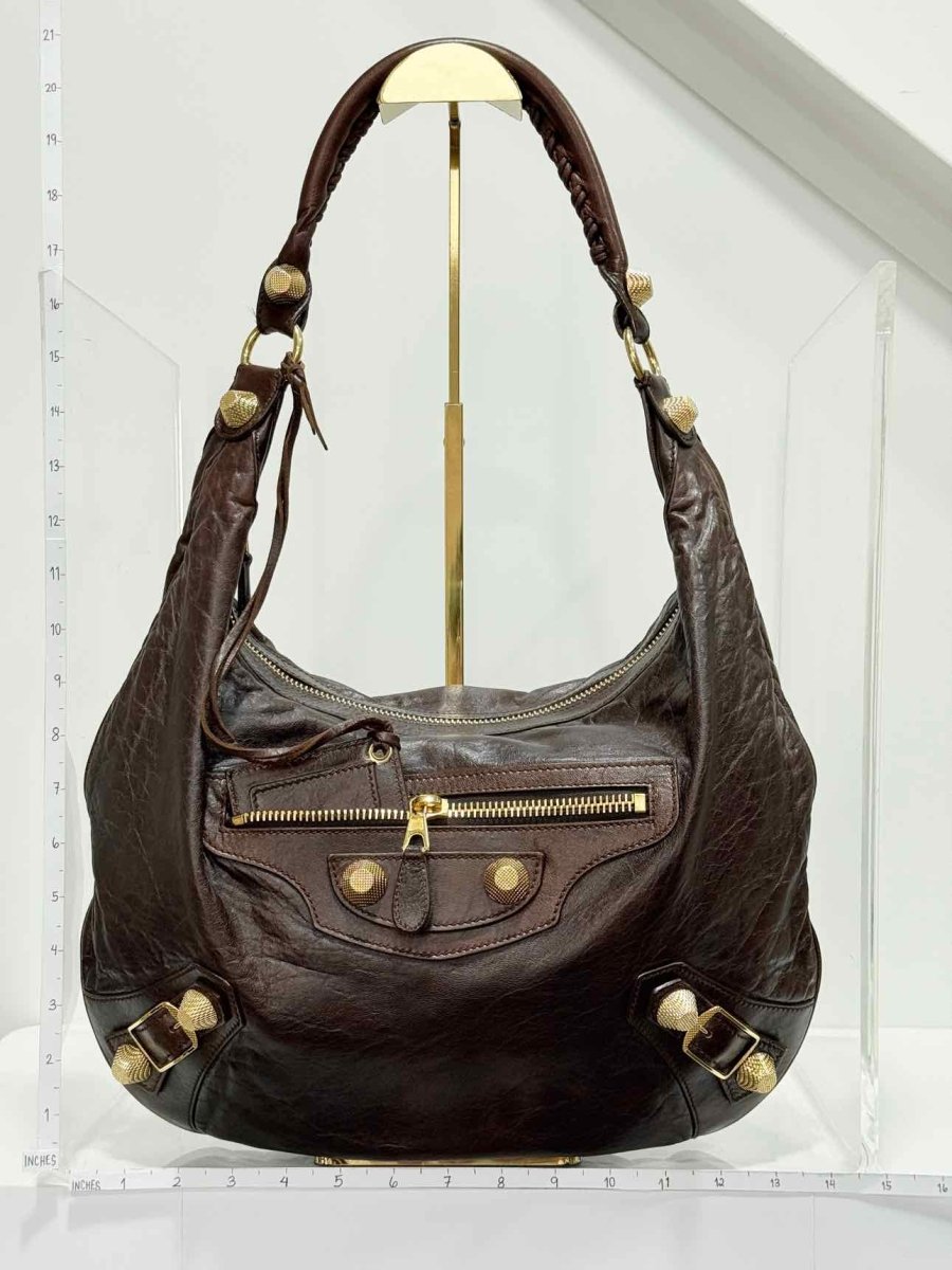 Pre - loved BALENCIAGA GGH Brown Hobo bag at Reems Closet