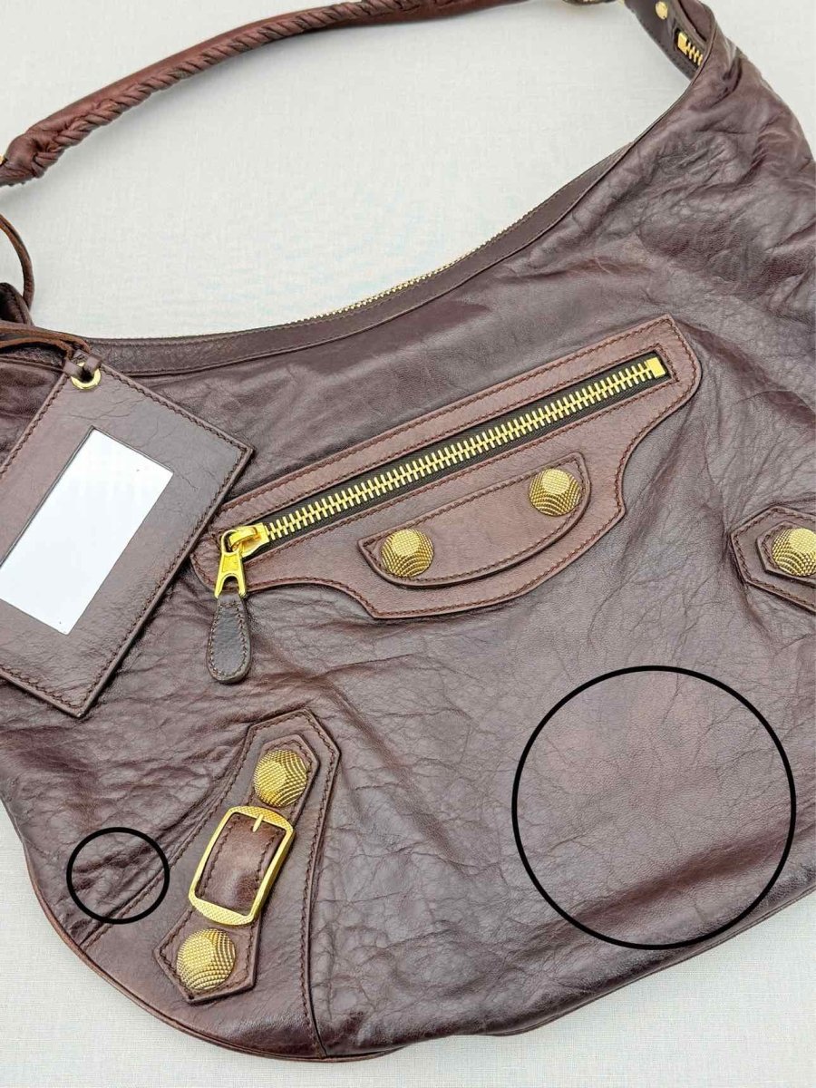 Pre - loved BALENCIAGA GGH Brown Hobo bag at Reems Closet