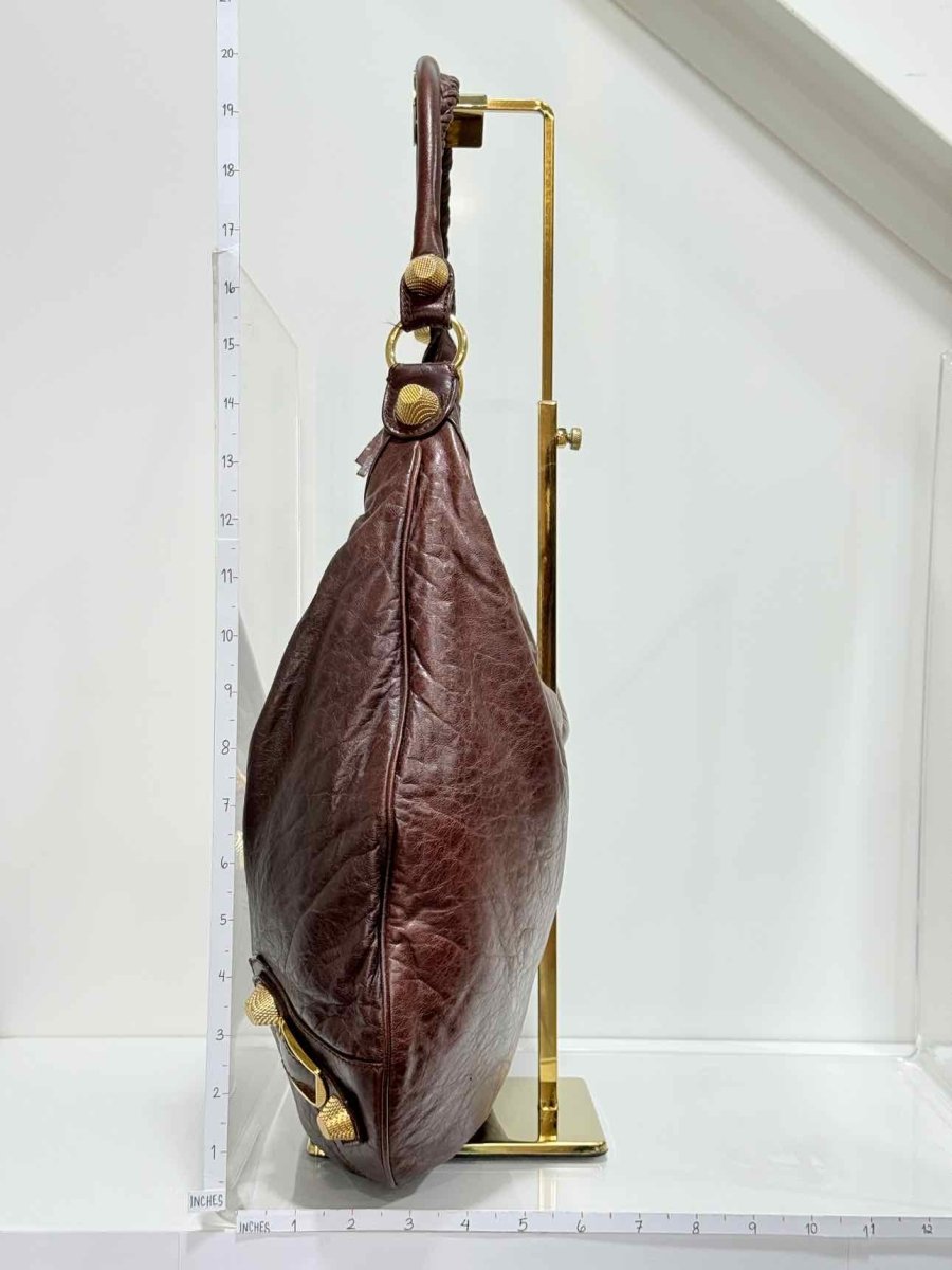 Pre - loved BALENCIAGA GGH Brown Hobo bag at Reems Closet