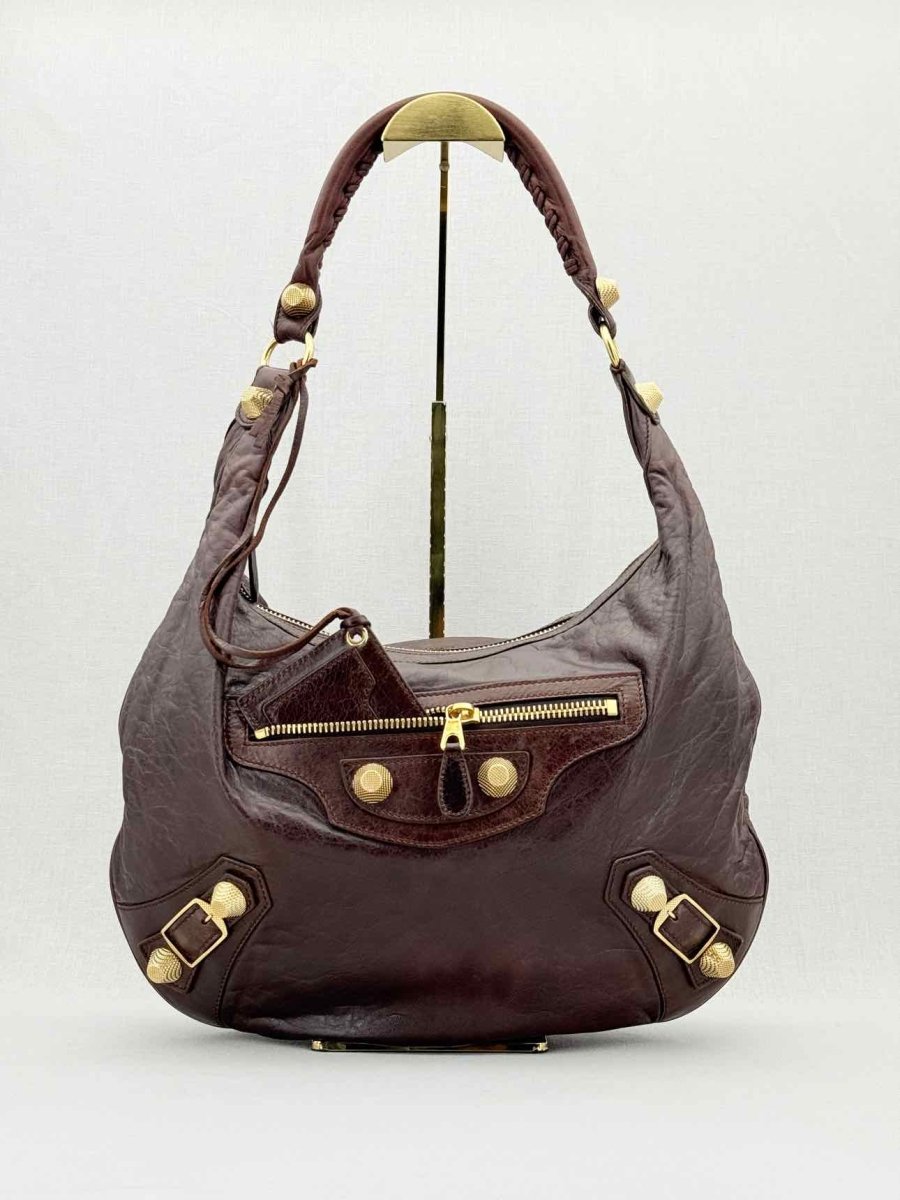 Pre - loved BALENCIAGA GGH Brown Hobo bag at Reems Closet