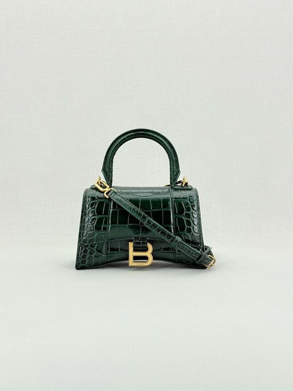 BALENCIAGA Hourglass Green Top Handle