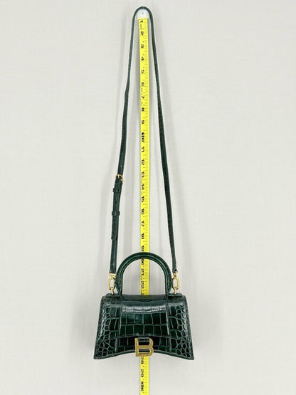 Pre - loved BALENCIAGA Hourglass Green Top Handle at Reems Closet