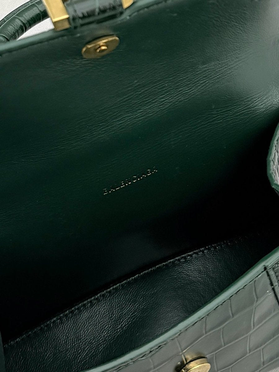 Pre - loved BALENCIAGA Hourglass Green Top Handle at Reems Closet